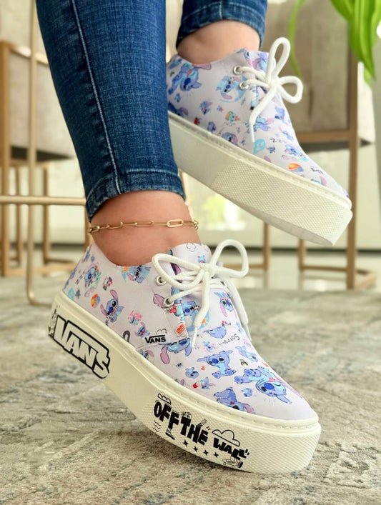 Zapato Deportivo Stitch Con Cordones